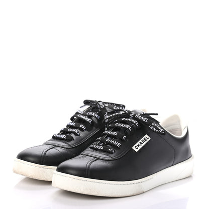 Chanel Calfskin CC Womens Sneakers 38 Black 2 of 7