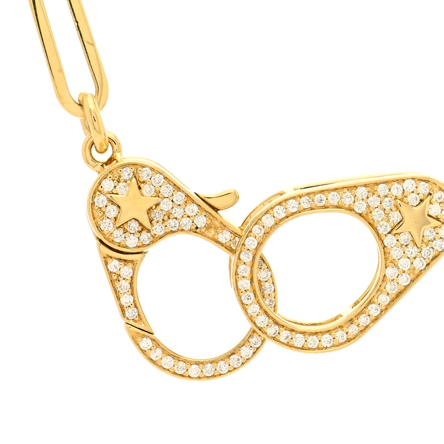 Foundrae 18K Yellow Gold Diamond Medium Clip Chain Sister Hook Necklace 4 of 4