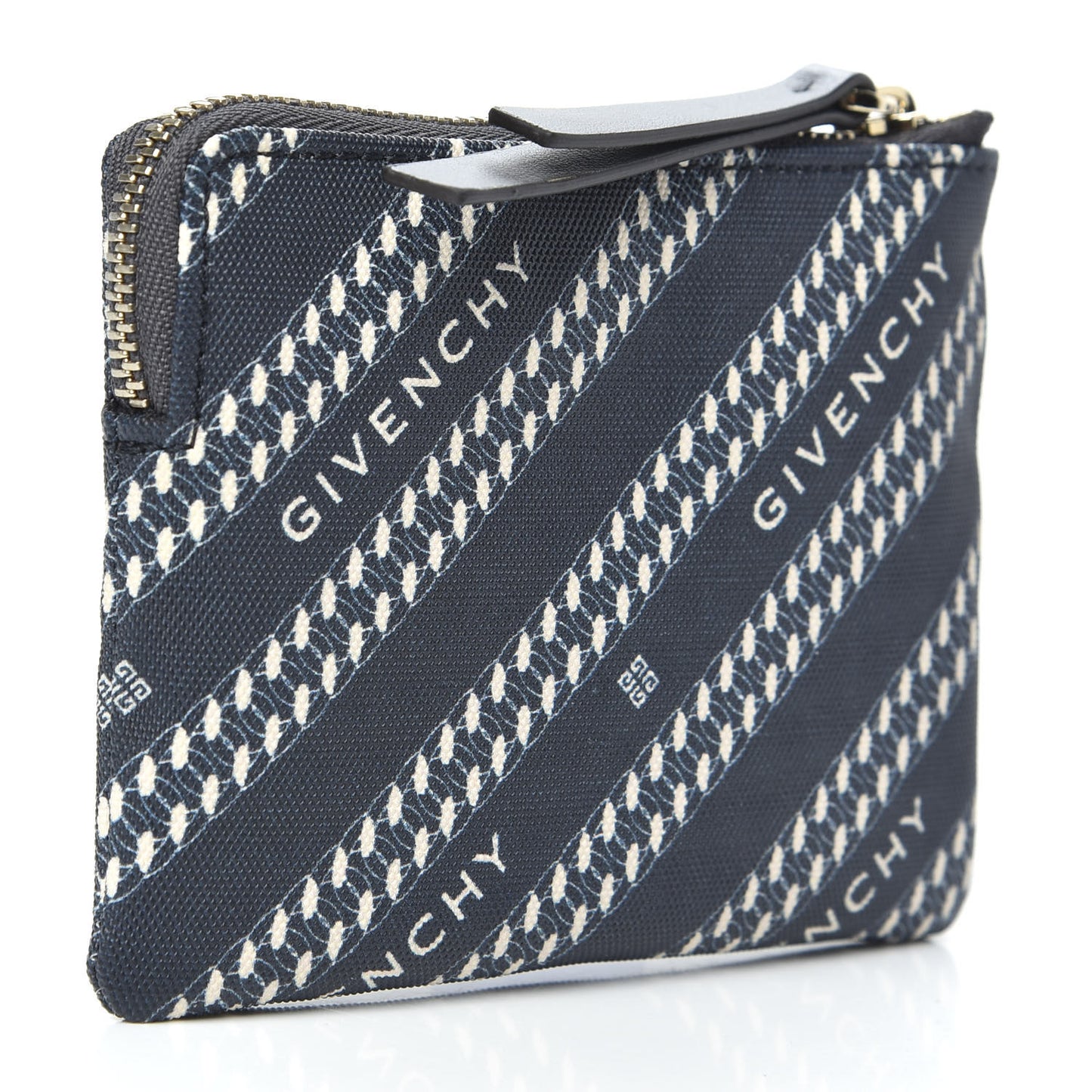 Canvas Jacquard Mini Bond Mini Zip Pouch Oil Blue