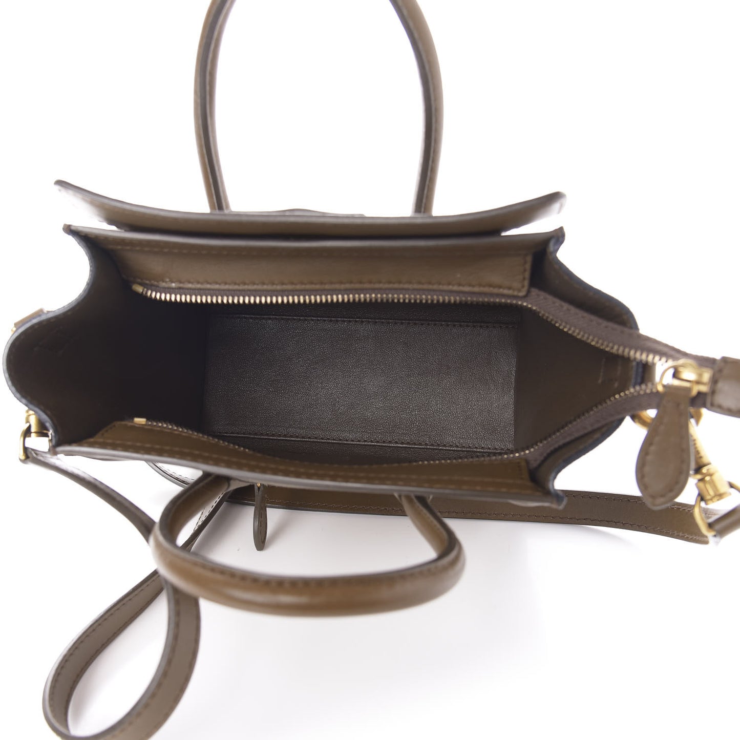 Calfskin Suede Nano Tri-Color Luggage Cream