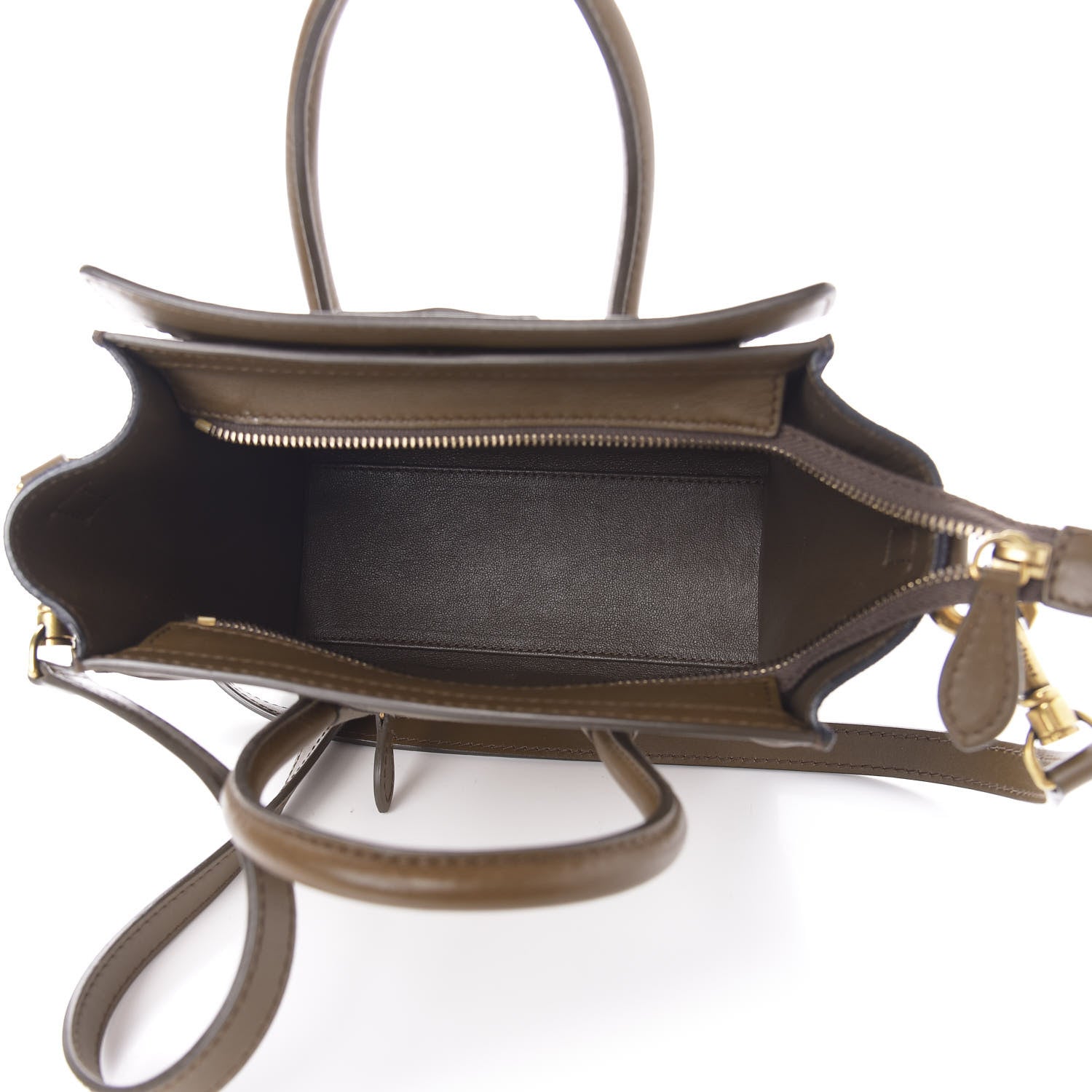 Celine Calfskin Suede Nano Tri-Color Luggage Cream 6 of 12