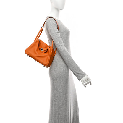 Hermes Swift Epsom Lindy 26 Tressage De  Cuir Orange Gold Rose Azalee 2 of 11