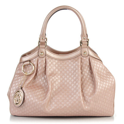 Gucci Metallic Microguccissima Medium Sukey Tote Dark Cipria 1 of 7