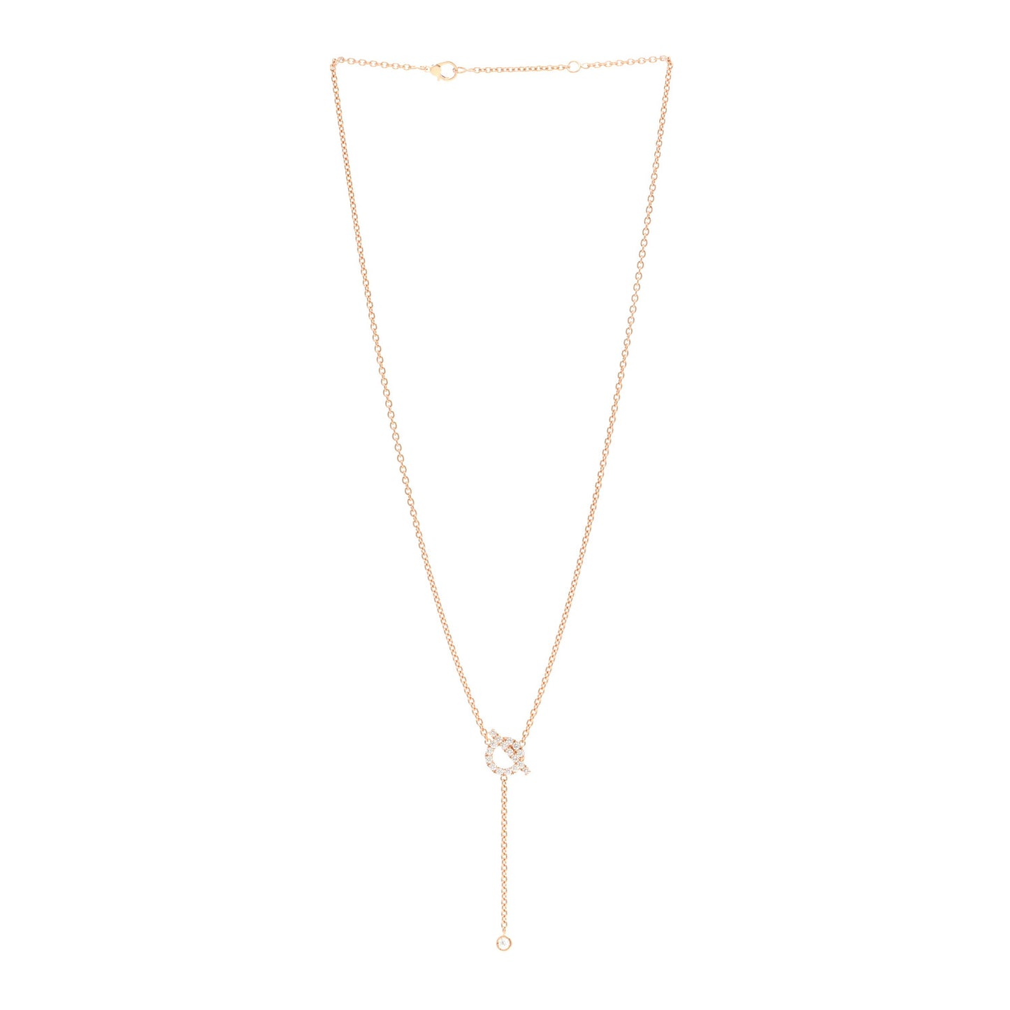 18K Rose Gold Diamond Finesse Lariat Necklace