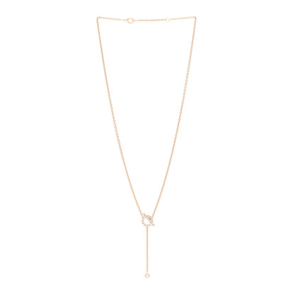 Hermes 18K Rose Gold Diamond Finesse Lariat Necklace 3 of 5