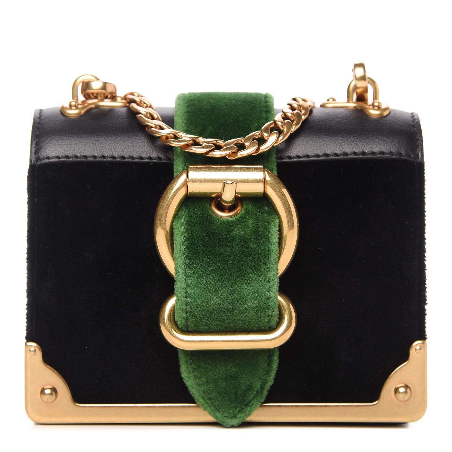 Prada Velvet City Calfskin Micro Cahier Bag Black Alloro 1 of 11