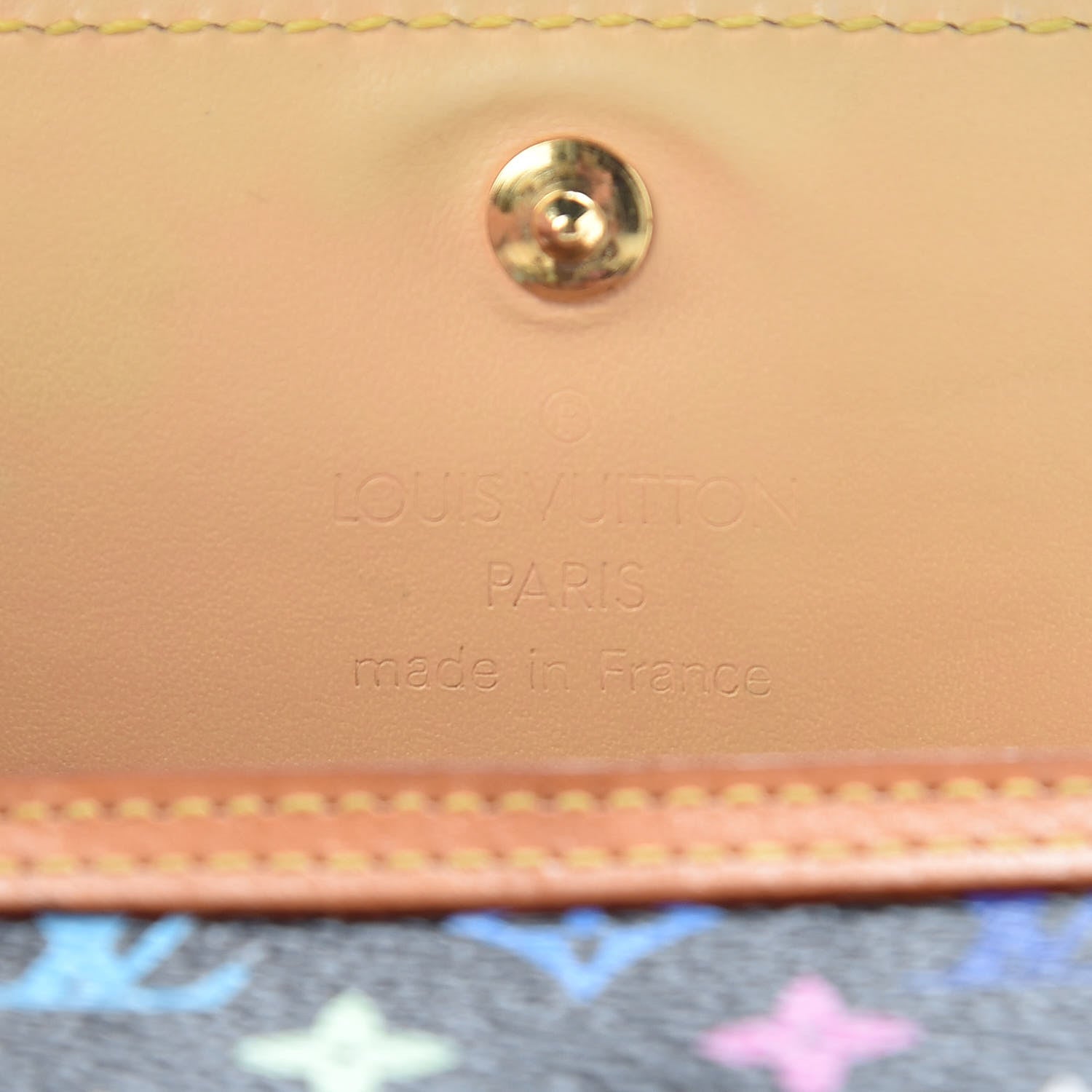 Louis Vuitton Monogram Multicolor Porte-Monnaie Plat Coin Purse Black 6 of 12