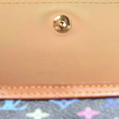 Louis Vuitton Monogram Multicolor Porte-Monnaie Plat Coin Purse Black 6 of 12