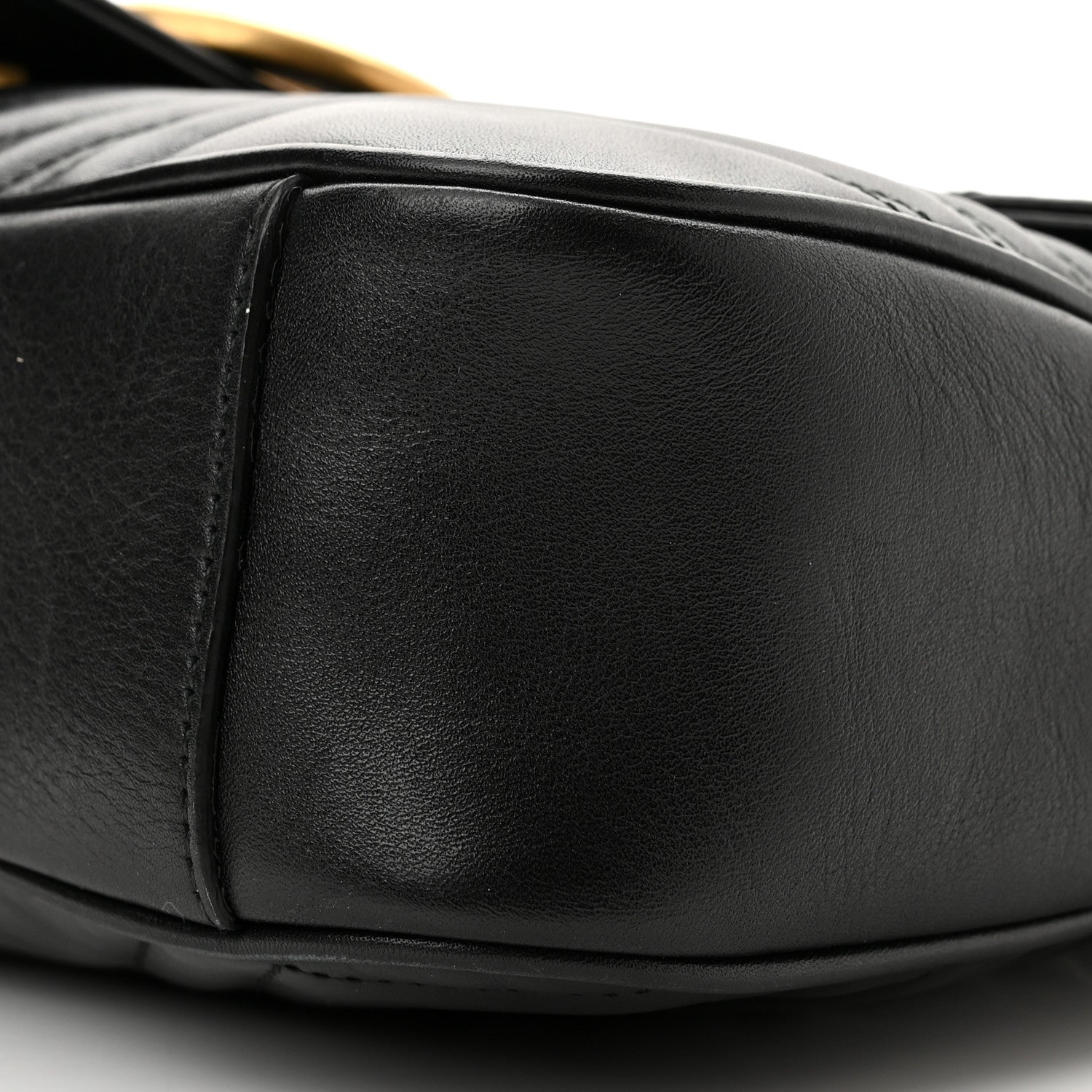 Gucci Calfskin Matelasse Medium GG Marmont Shoulder Bag Black 10 of 10