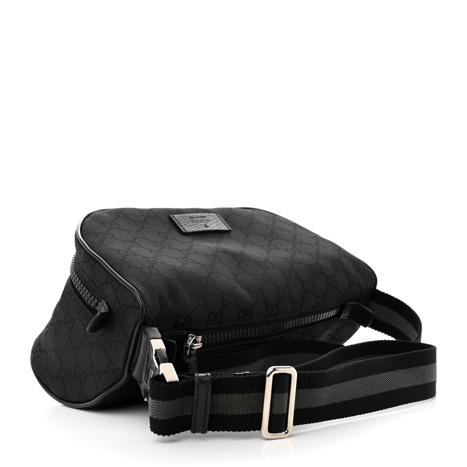 Gucci Nylon Monogram Fanny Pack Belt Bag Black 3 of 10
