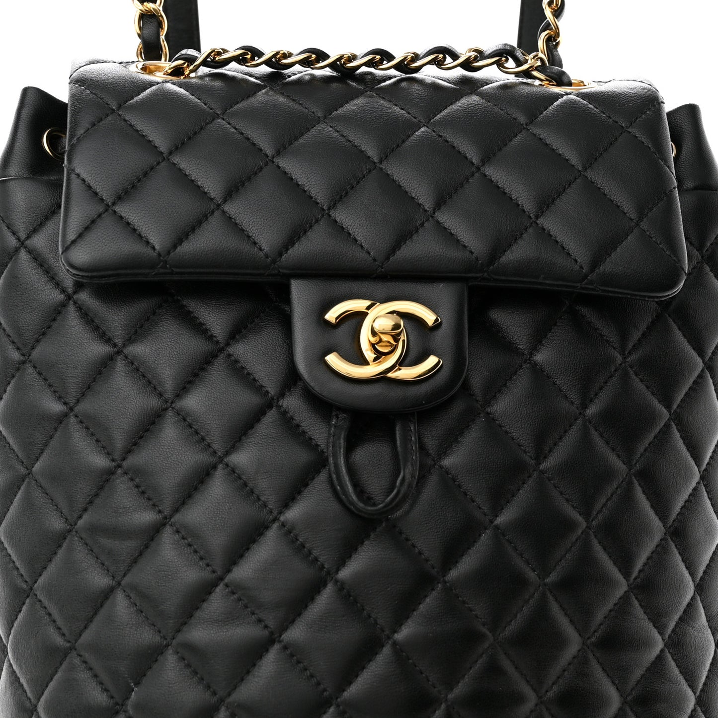 Lambskin Quilted Small Urban Spirit Backpack Black