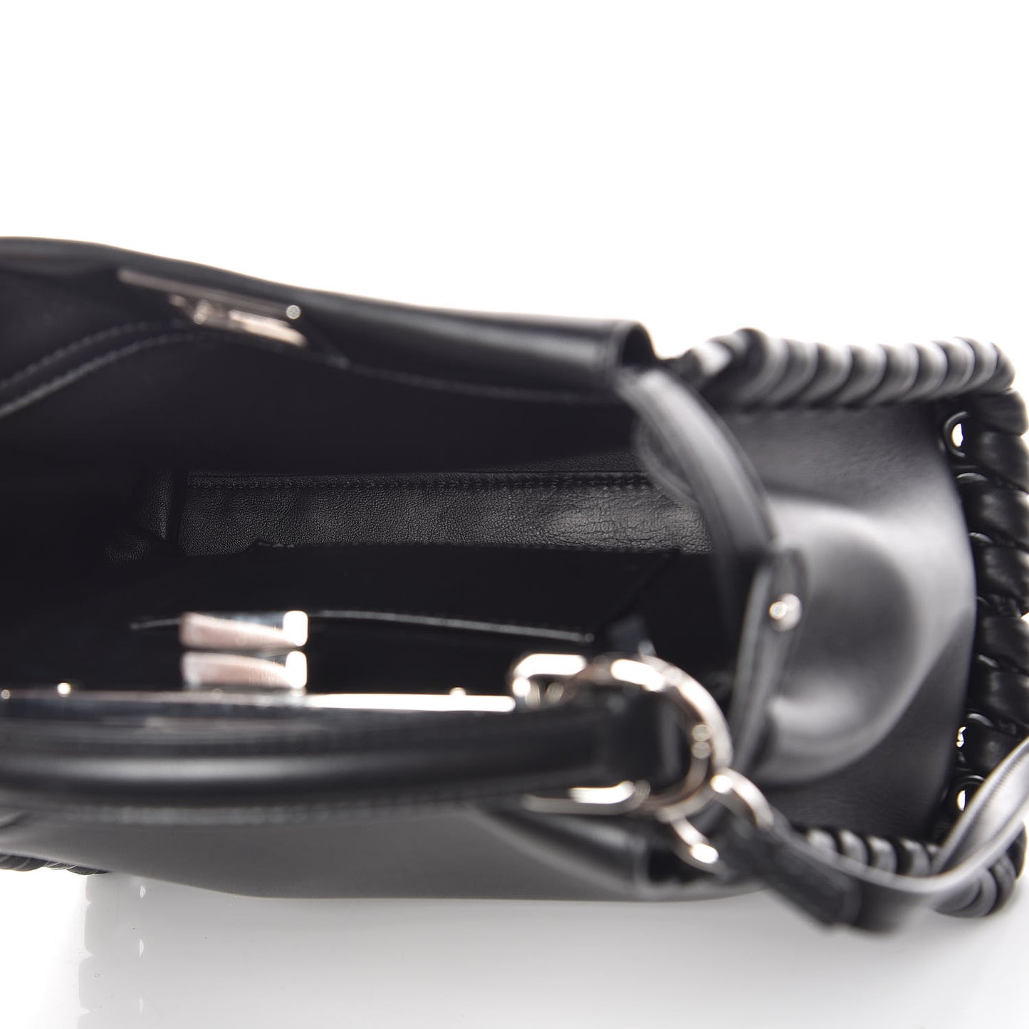Nappa Lace Up Mini Peekaboo Iconic Satchel Black
