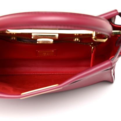Fendi Vitello Seta Shiny Nappa Vitello Mirror Crystal Monster Eyes Medium Peekaboo Iconic Satchel Amarena Fiamma 6 of 14