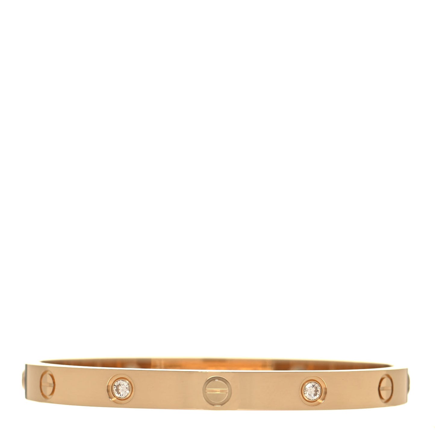 18K Yellow Gold 4 Diamond LOVE Bracelet 17