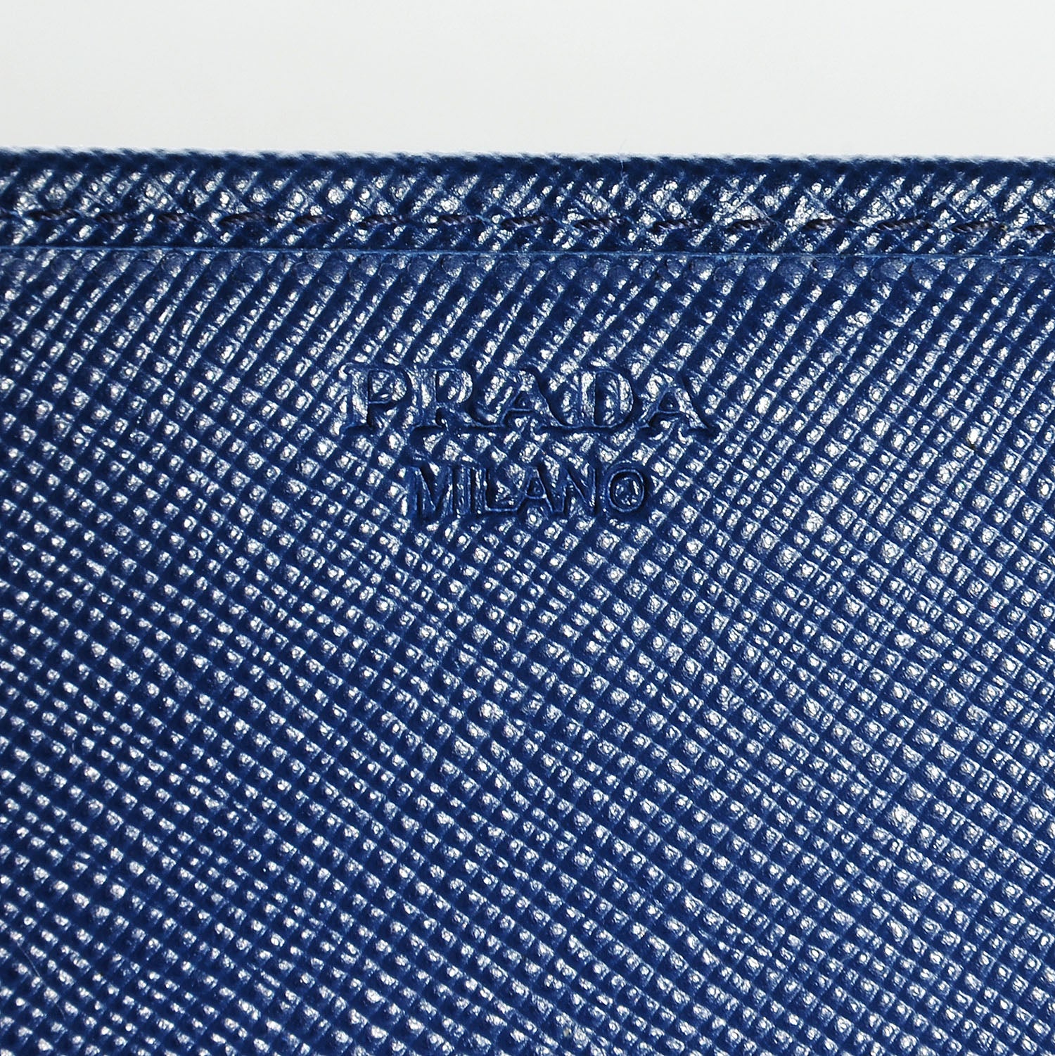 Prada Saffiano Metal Continental Flap Wallet Bleuette 7 of 8