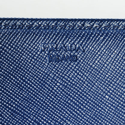 Prada Saffiano Metal Continental Flap Wallet Bleuette 7 of 8