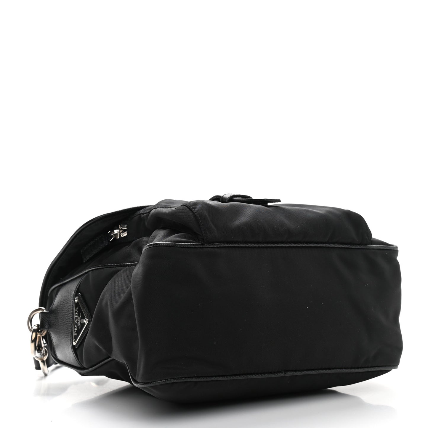 Nylon Vela Saffiano Shoulder Bag Black