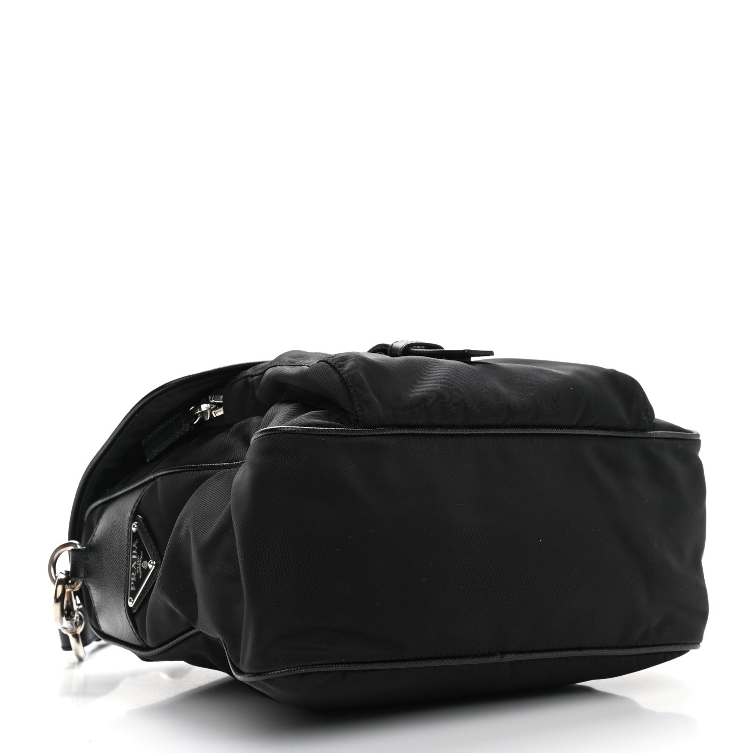 Prada Nylon Vela Saffiano Shoulder Bag Black 4 of 10