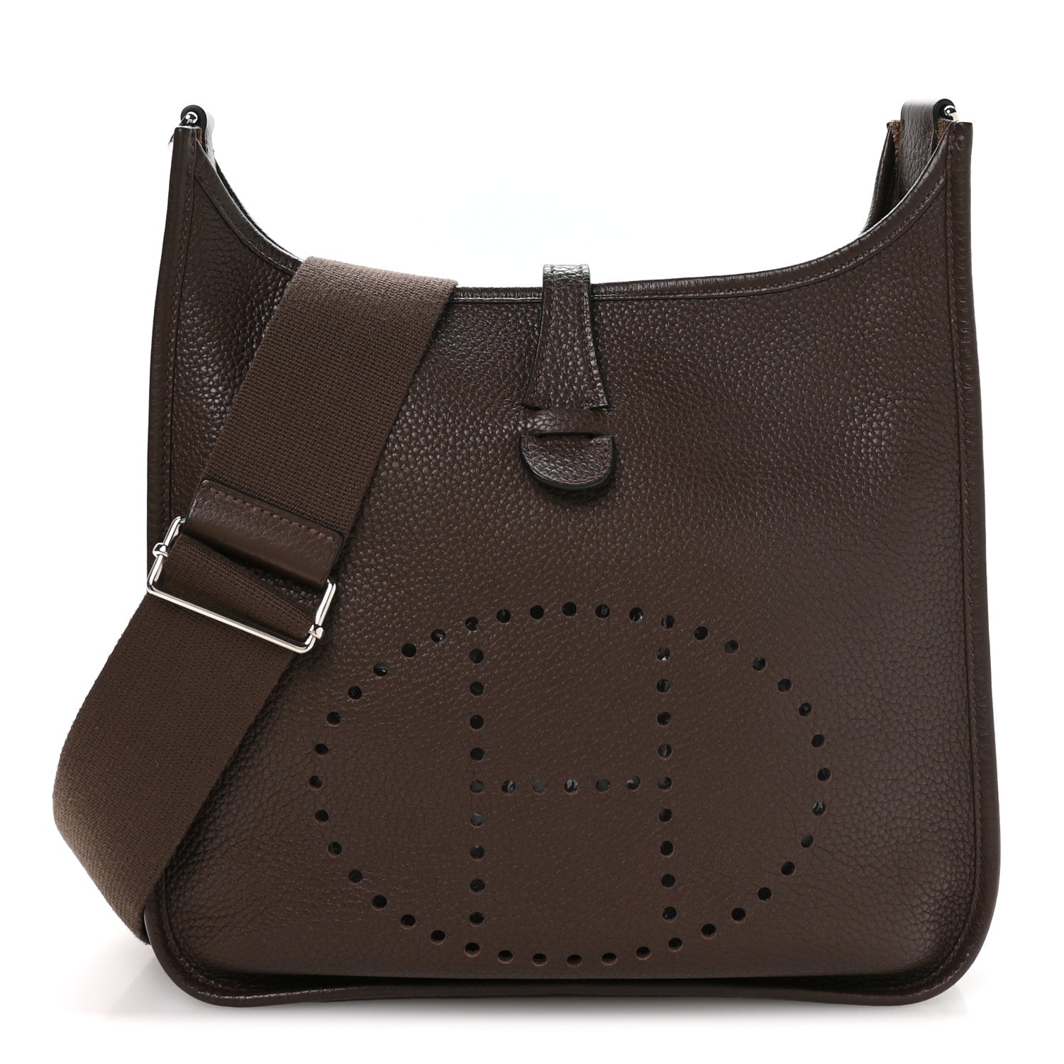 Hermes Taurillon Clemence Evelyne III PM Chocolate 1 of 10