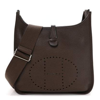 Hermes Taurillon Clemence Evelyne III PM Chocolate 1 of 10