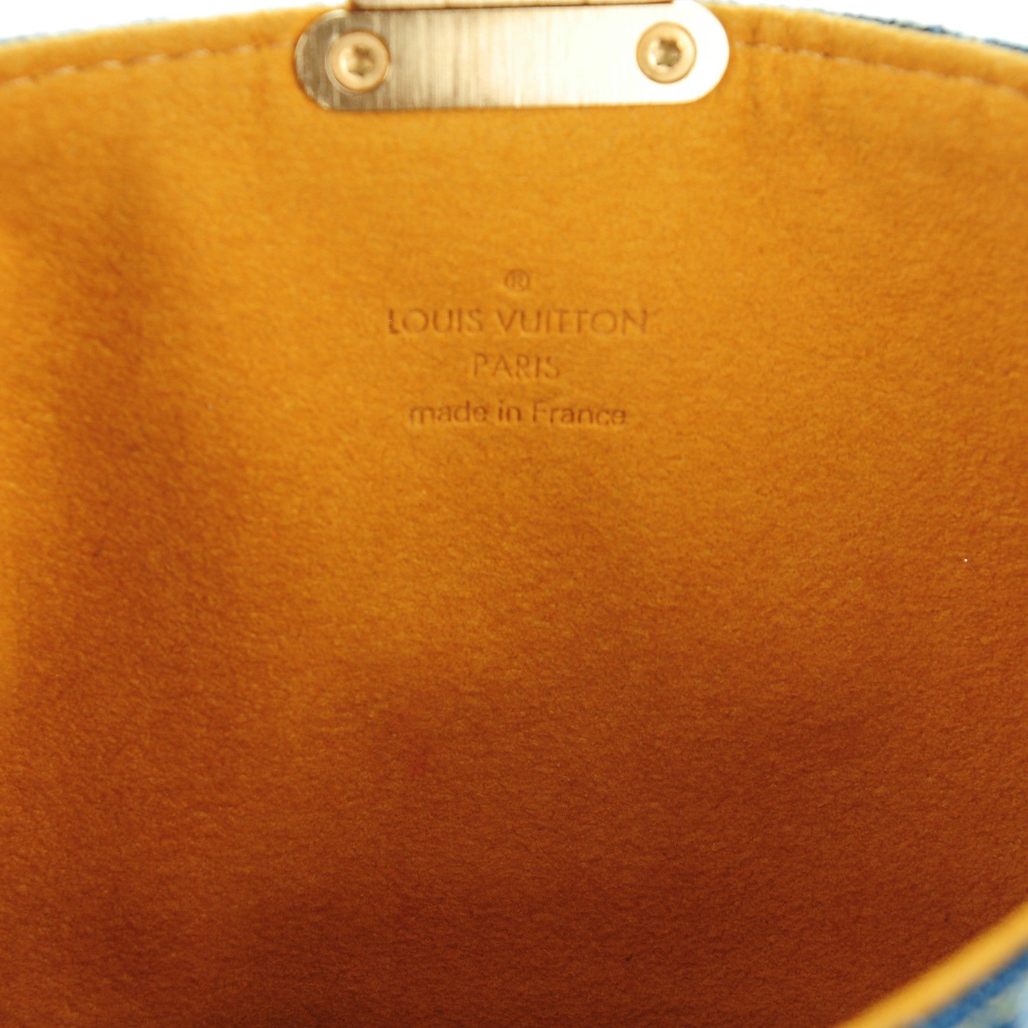 Louis Vuitton Monogram Denim Pochette Plat Clutch Blue 6 of 7