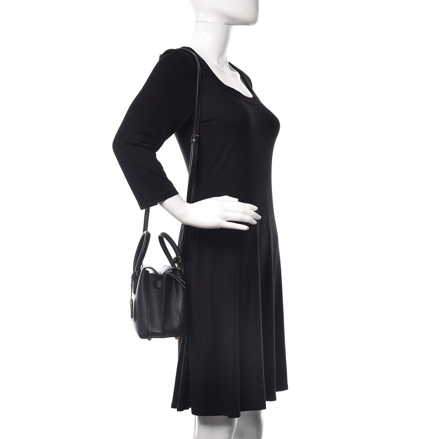 Grained Calfskin Mini Milla Tote Black