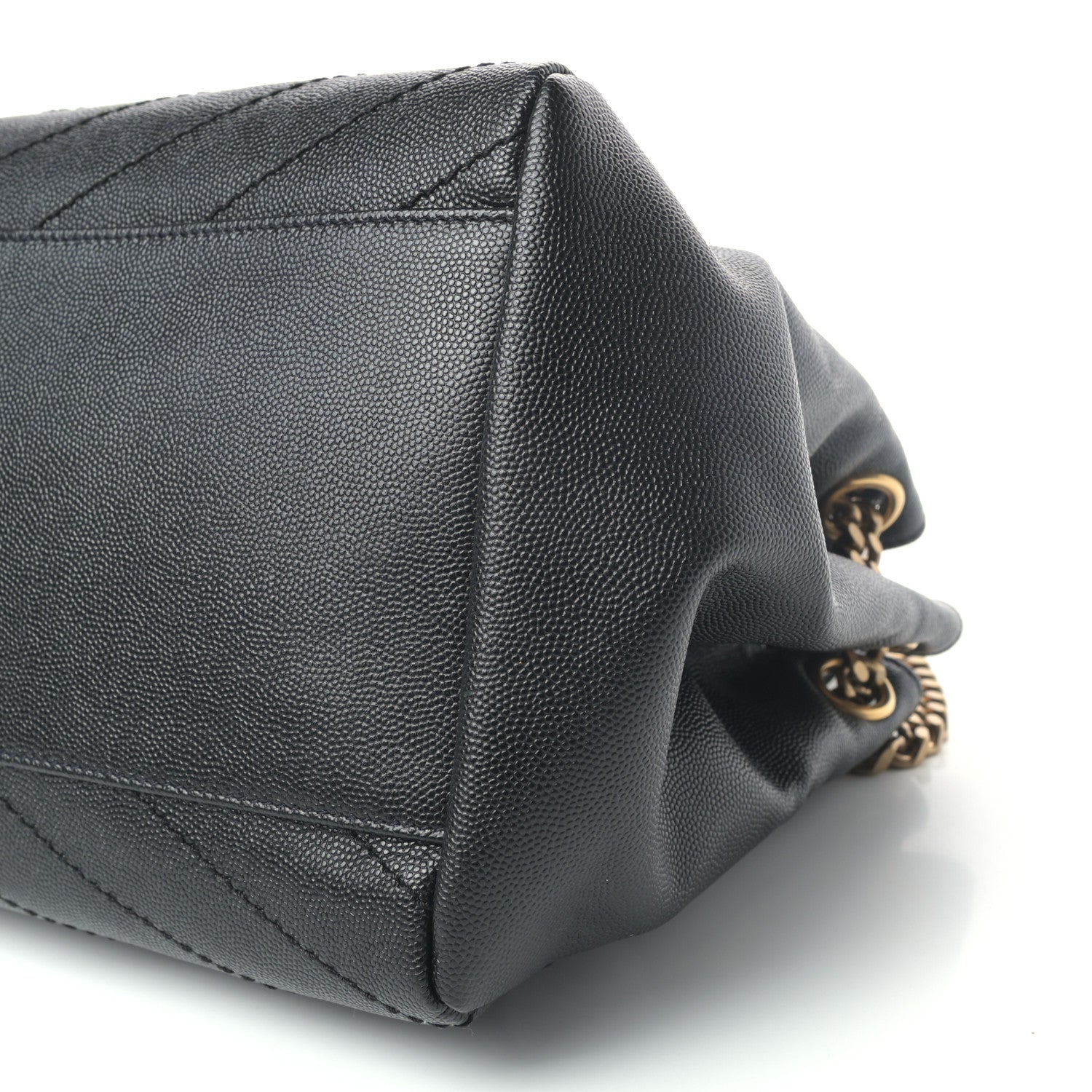 Saint Laurent Grain De Poudre Chevron Monogram Medium Nolita Black 10 of 10