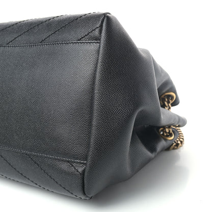 Saint Laurent Grain De Poudre Chevron Monogram Medium Nolita Black 10 of 10