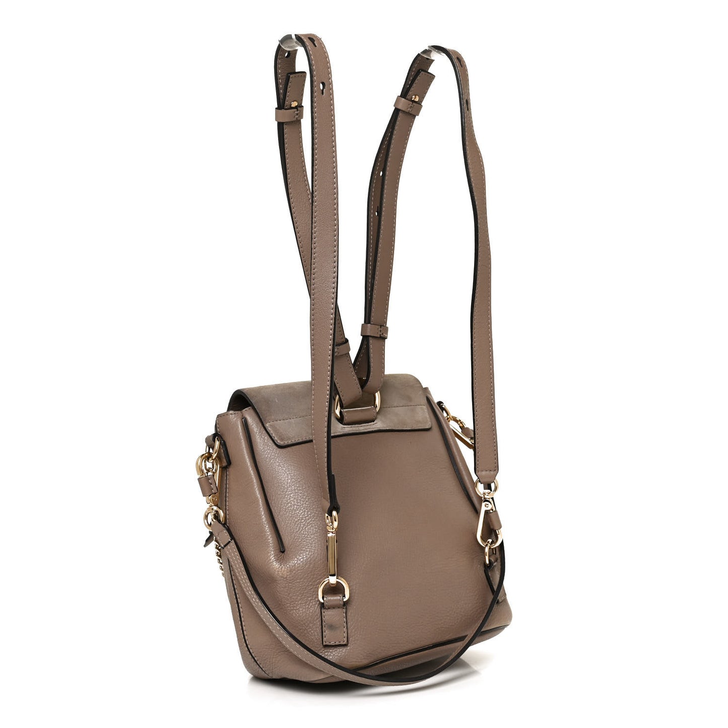 Suede Calfskin Small Faye Backpack Motty Grey
