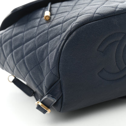 Chanel Caviar Quilted Filigree Backpack Navy 8 of 9