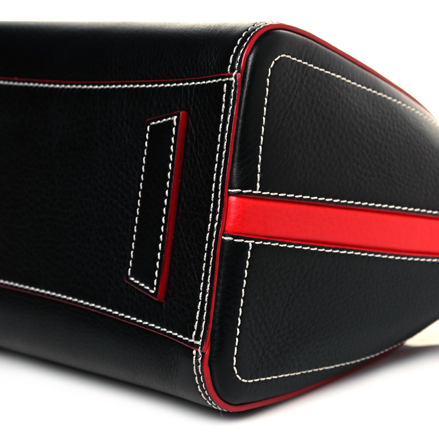 Calfskin Bi-Color Topstitch Small Antigona Black Red