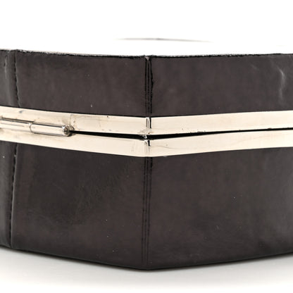 Chanel Patent Goatskin Make-Up Box Clutch With Chain  Black 9 of 16