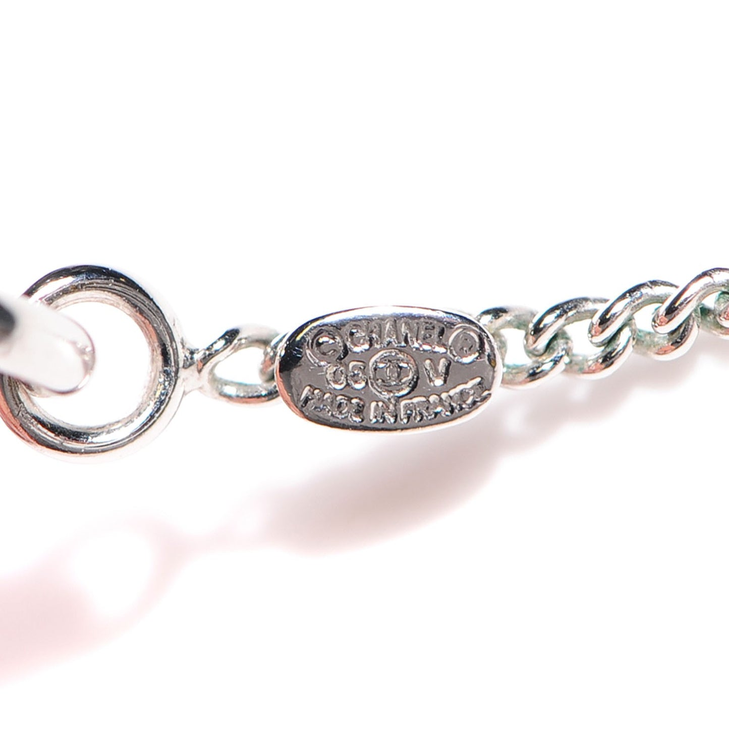 Enamel CC Necklace Black