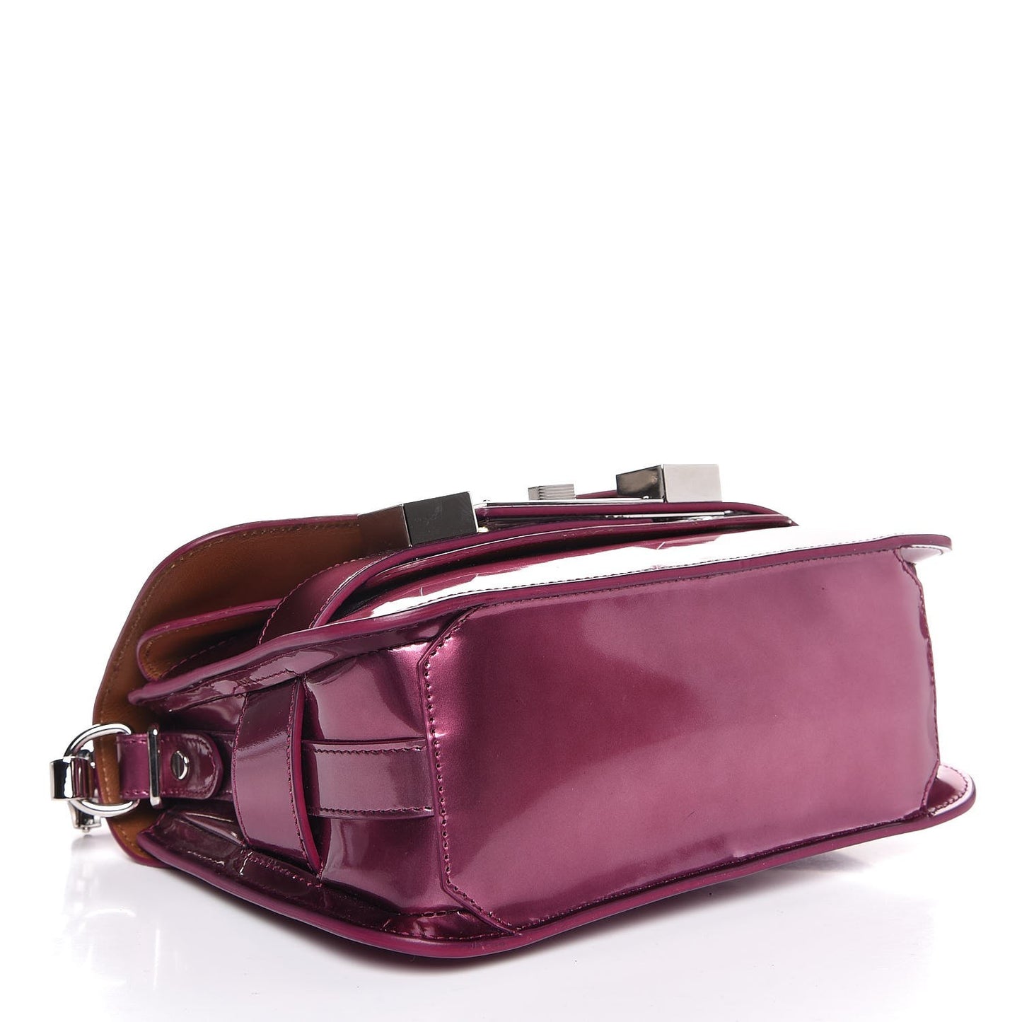 Patent Mini PS11 Classic Shoulder Bag Bordeaux Pink