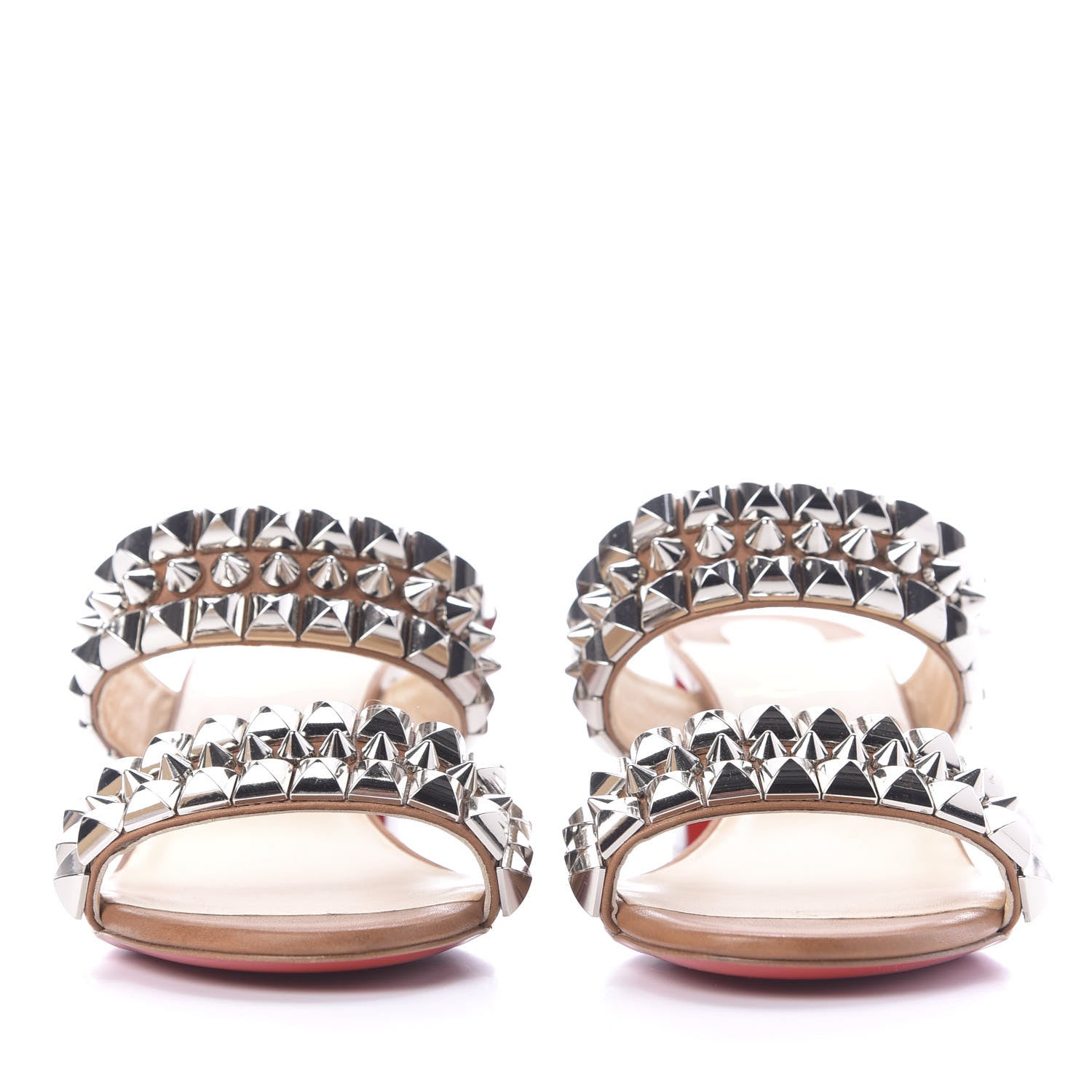 Christian Louboutin Calfskin Tina Goes Mad 55 Slide Sandals 37 Cuoio 2 of 10