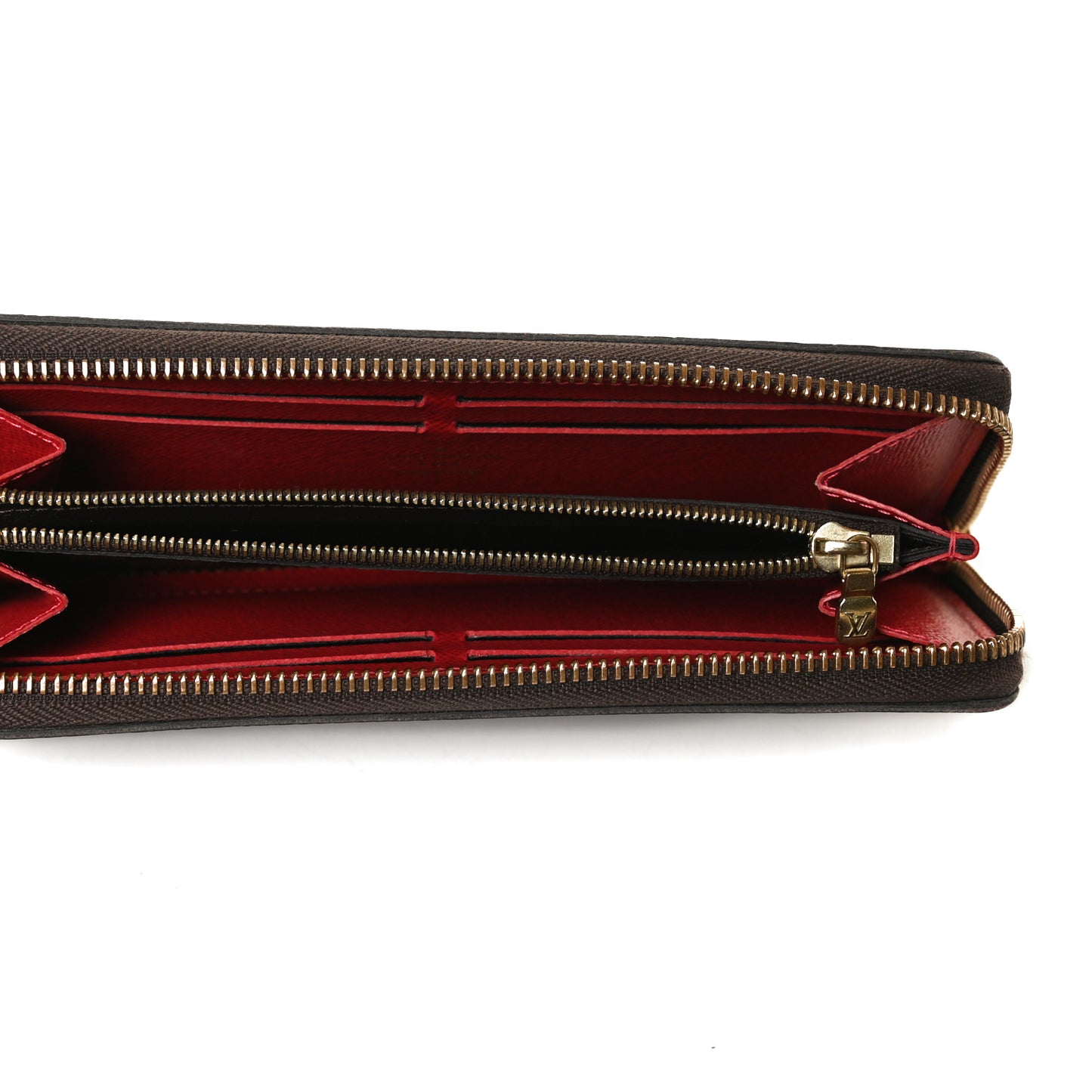 Damier Ebene Clemence Wallet Cherry