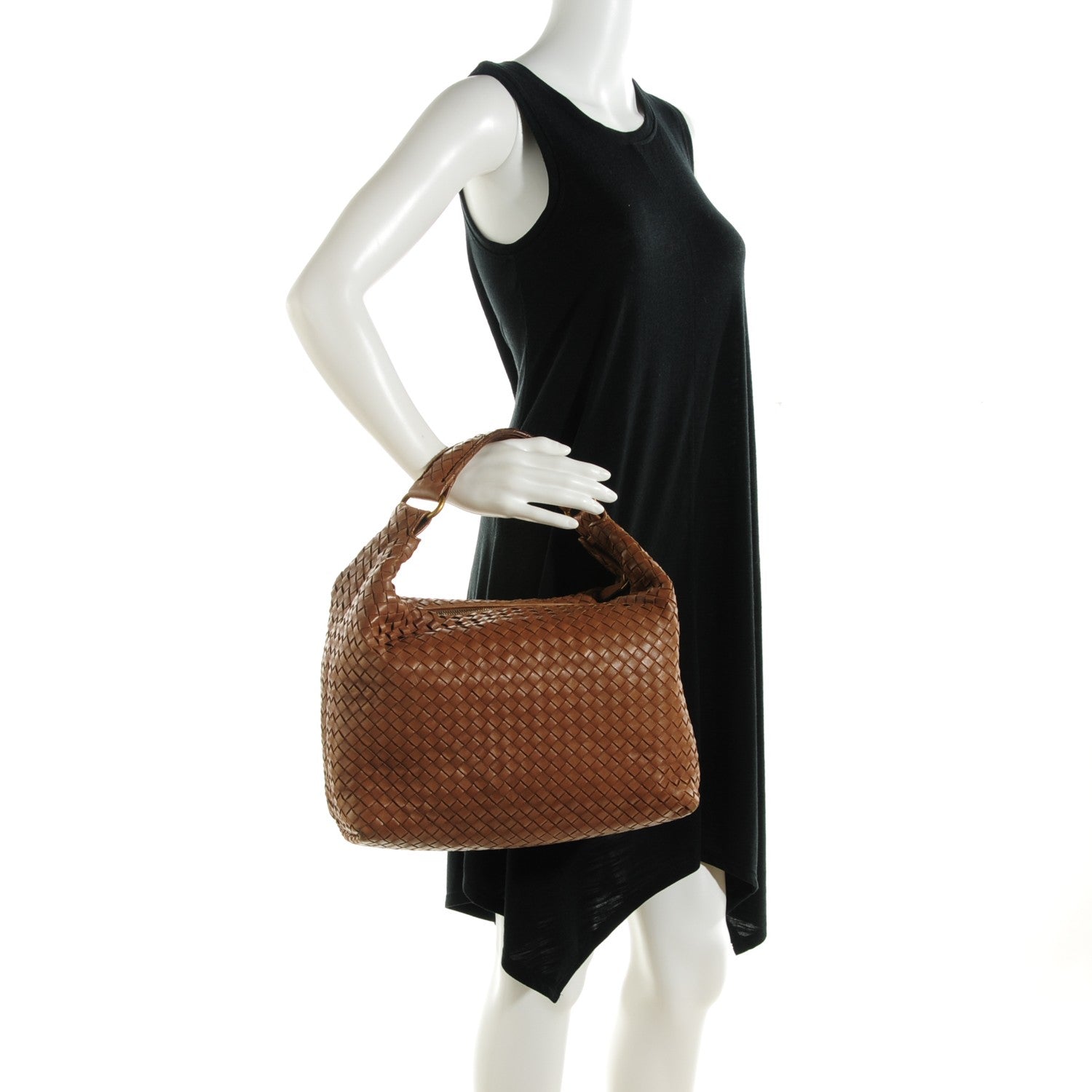 Bottega Veneta Nappa Intrecciato Pyramid Hobo Chestnut 2 of 8