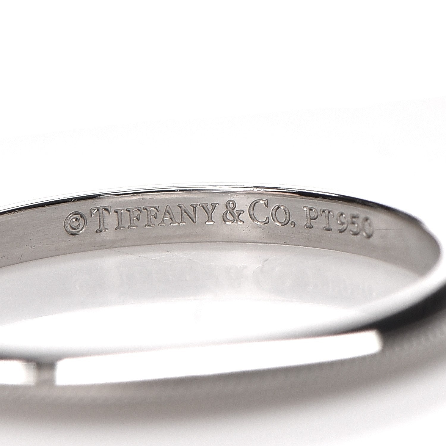 Tiffany Platinum Milgrain Band Ring 4.5 3 of 3