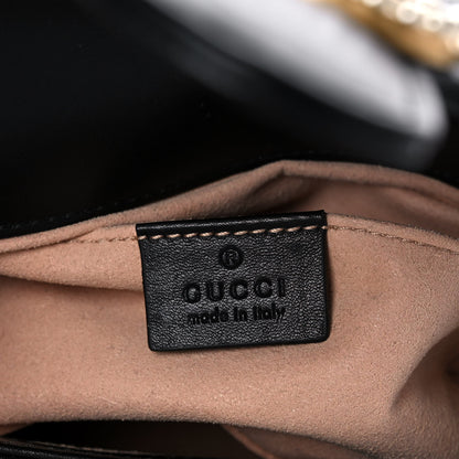 Gucci Calfskin Matelasse Pearly GG Marmont Chain Belt Bag Black 6 of 14