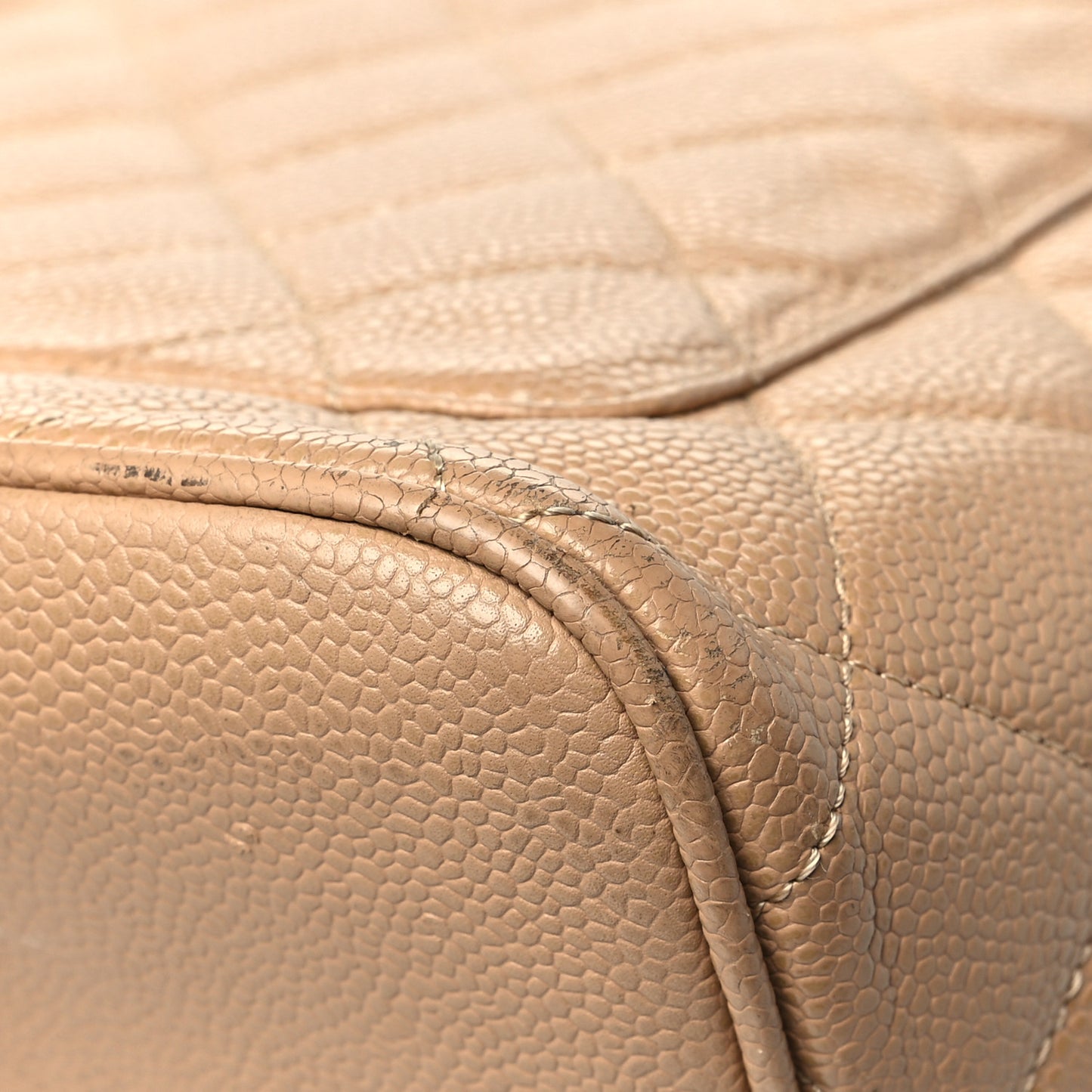 Caviar Quilted Medallion Tote Beige