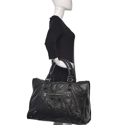 Balenciaga Agneau Giant Brogues Hardware Weekender Black 2 of 20