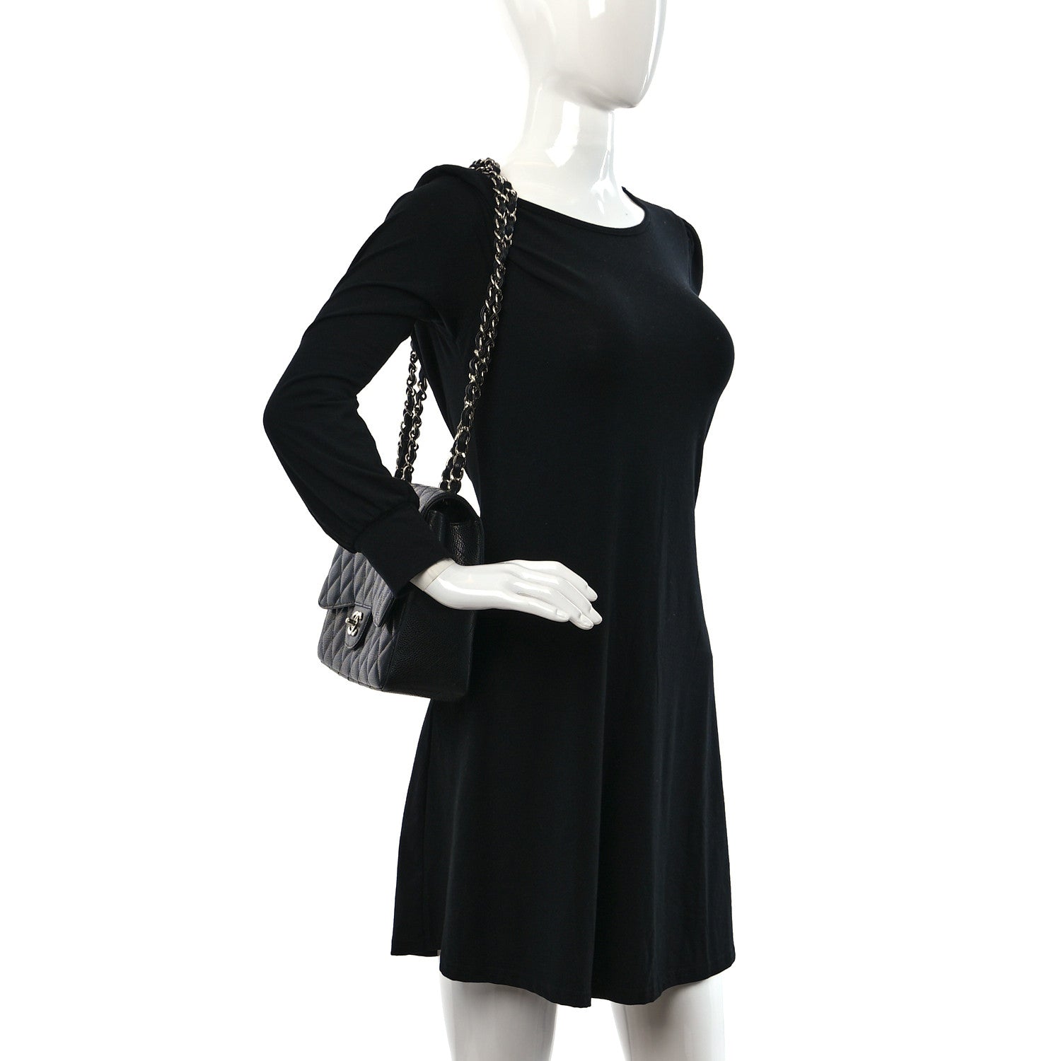 Chanel Caviar Quilted Jumbo Single Flap Black 3 of 9