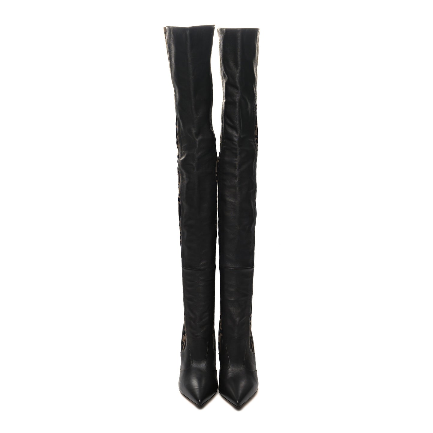 Nappa Microfiber Fabric FF Rockoko Thigh High 105mm Boots 39 Ebano Tobacco Black