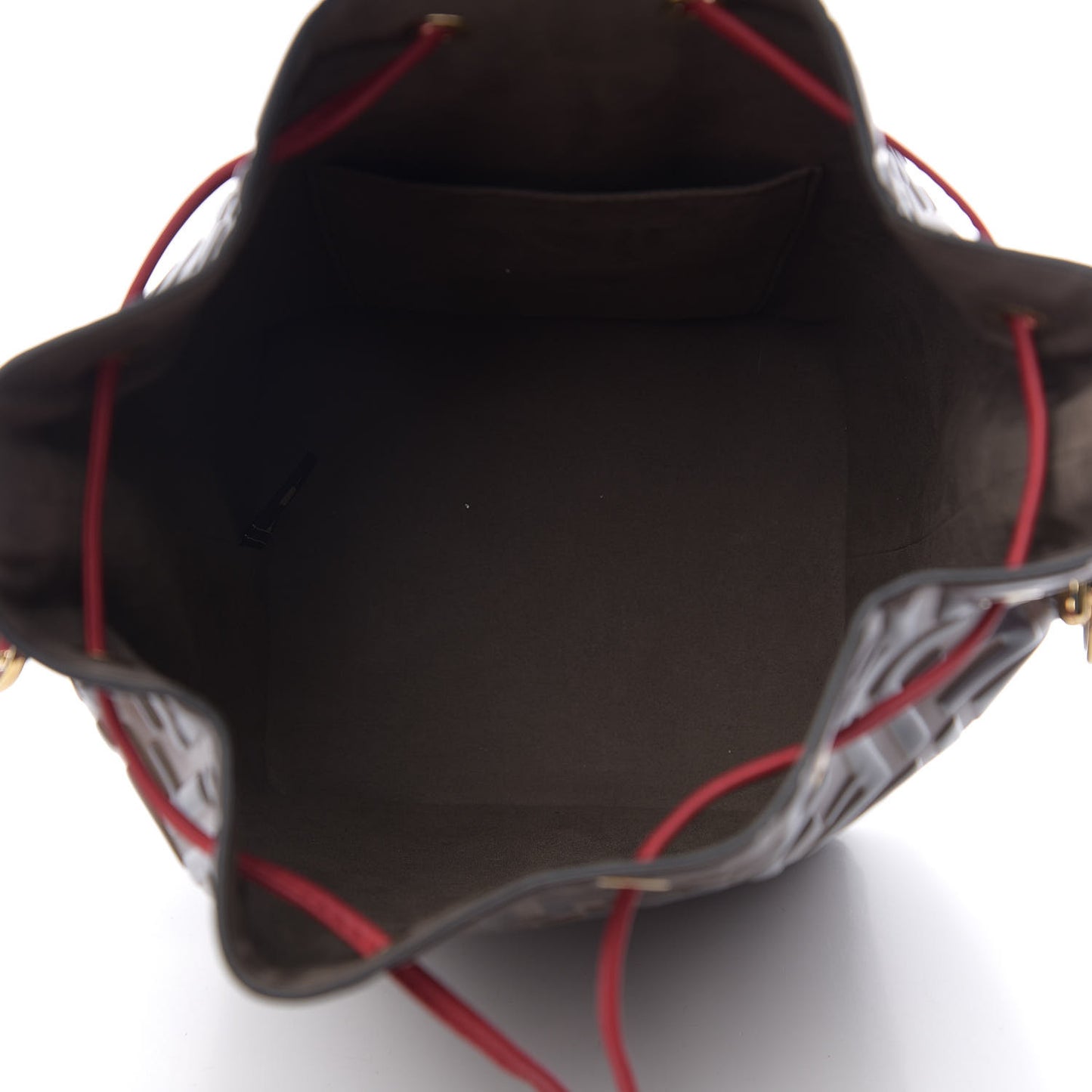 Vitello Grace F is Fendi Bi-Color FF 1974 Embossed Grande Mon Tresor Bucket Bag Maya Black Fragola