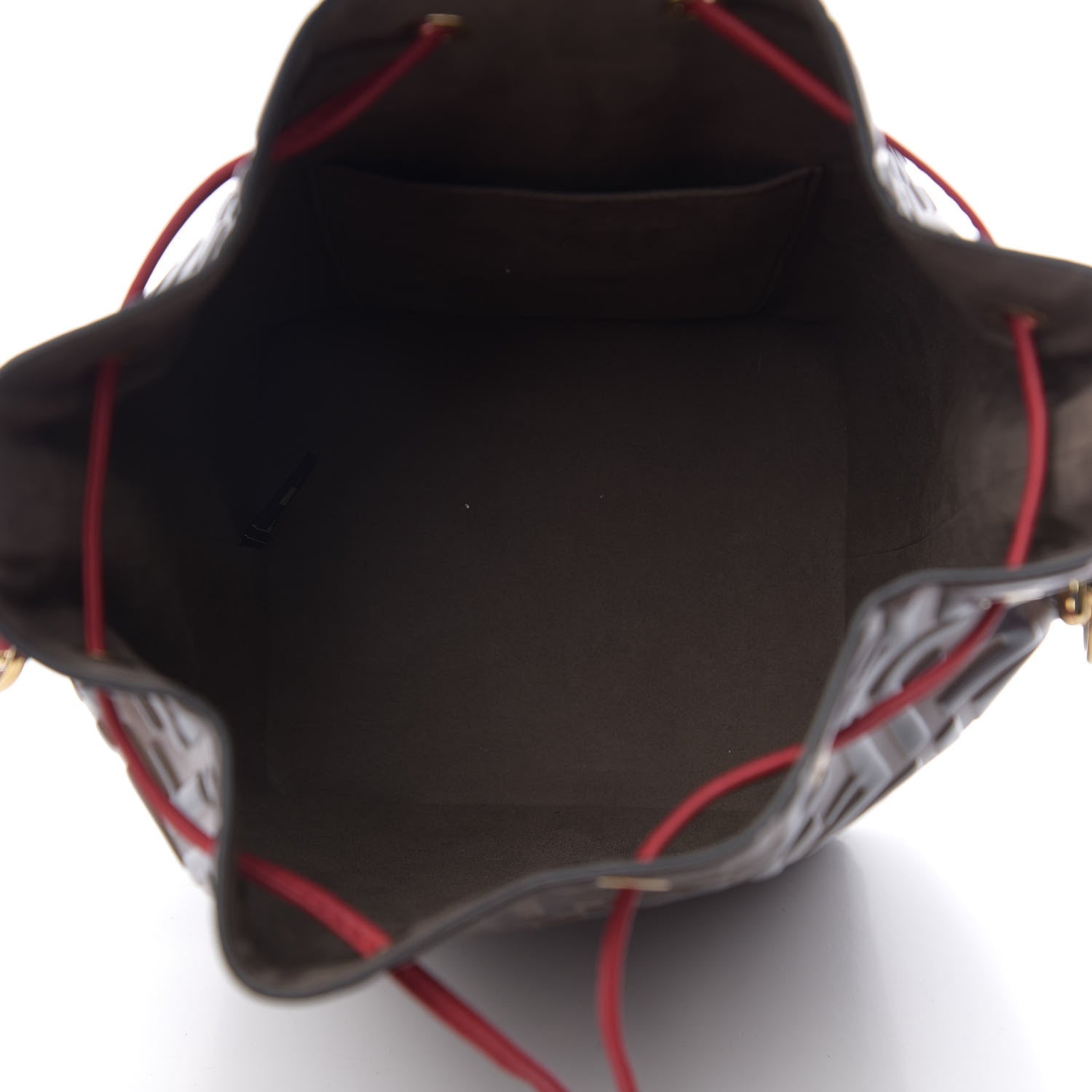 Fendi Vitello Grace F is Fendi Bi-Color FF 1974 Embossed Grande Mon Tresor Bucket Bag Maya Black Fragola 4 of 9