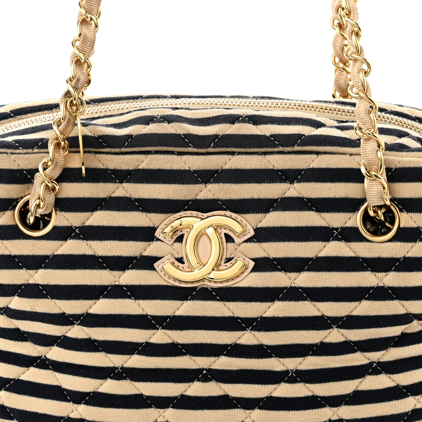 Jersey Quilted Coco Sailor Camera Case Beige Navy