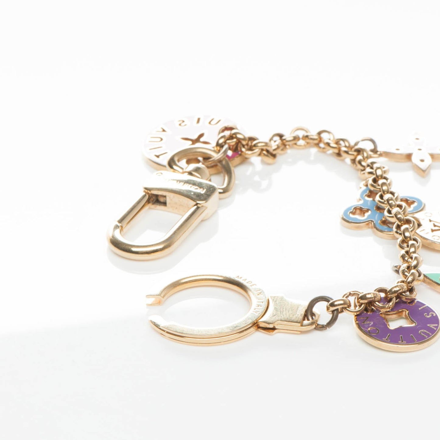 Enamel Looping Key Chain Bag Charm Multicolor