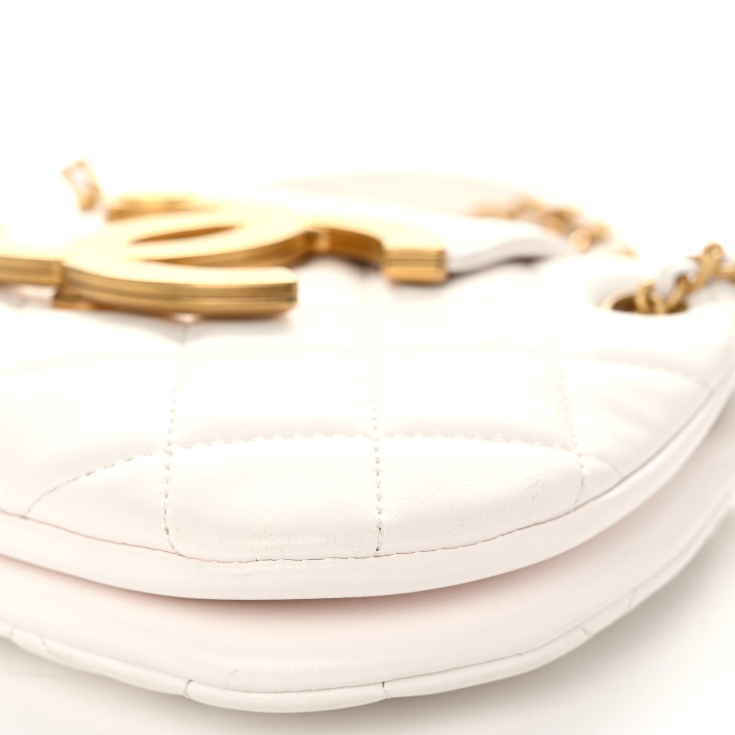 Chanel Lambskin Quilted Small Messenger Bag White 10 of 10