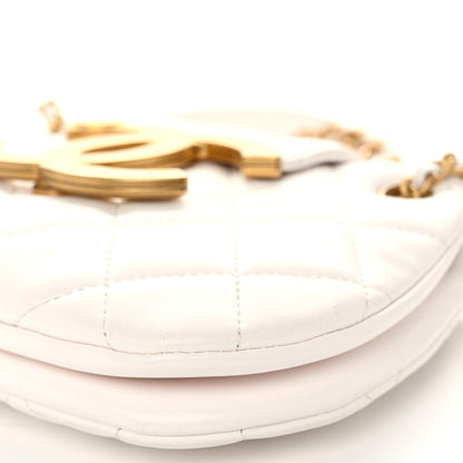Chanel Lambskin Quilted Small Messenger Bag White 10 of 10