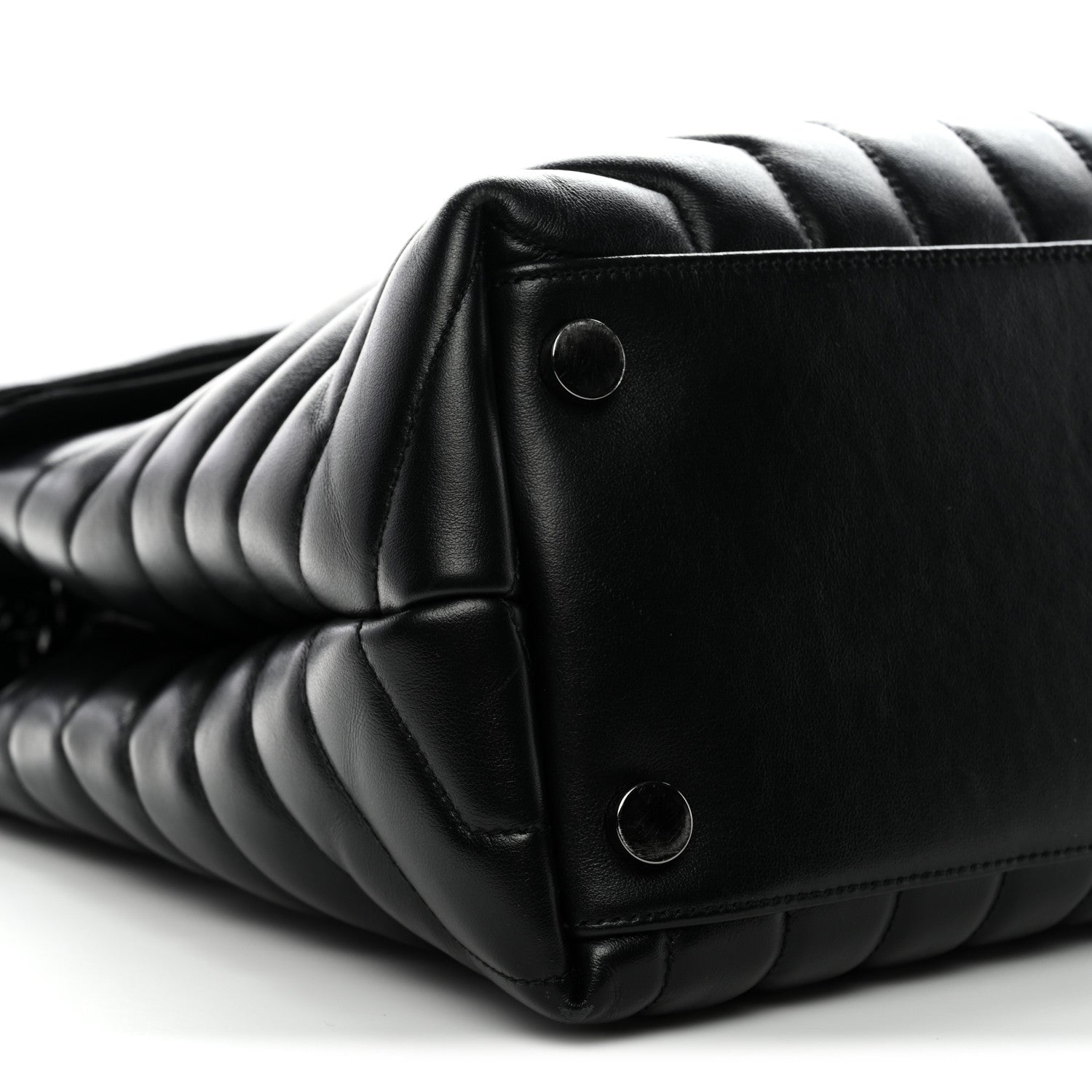 Saint Laurent Calfskin Y Quilted Monogram Monochrome Large Loulou Chain Satchel Black 10 of 12